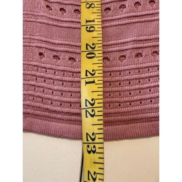 NEW Cyrus Dusty Pink Pointelle Knit Open Front Soft Girl, Career Sweater Size M - Picture 8 of 9